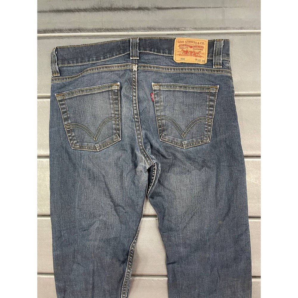 Levis 506 Standard Jeans Mens 32x30 Blue Denim Straight VTG Y2k‎ - Picture 11 of 16